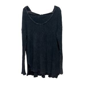 Ecote Long Sleeve Hoodie Distressed Top Small